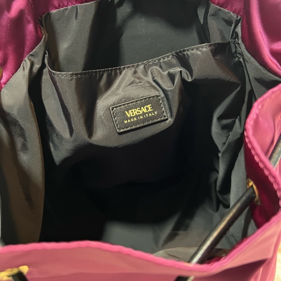 Versace Burgundy Nylon Backpack - Picture 8 of 10